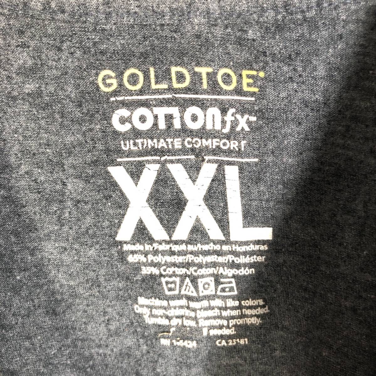 XXL GOLDTOE Tシャツ ネイビーグレー 無地 リユース ultramto_画像3