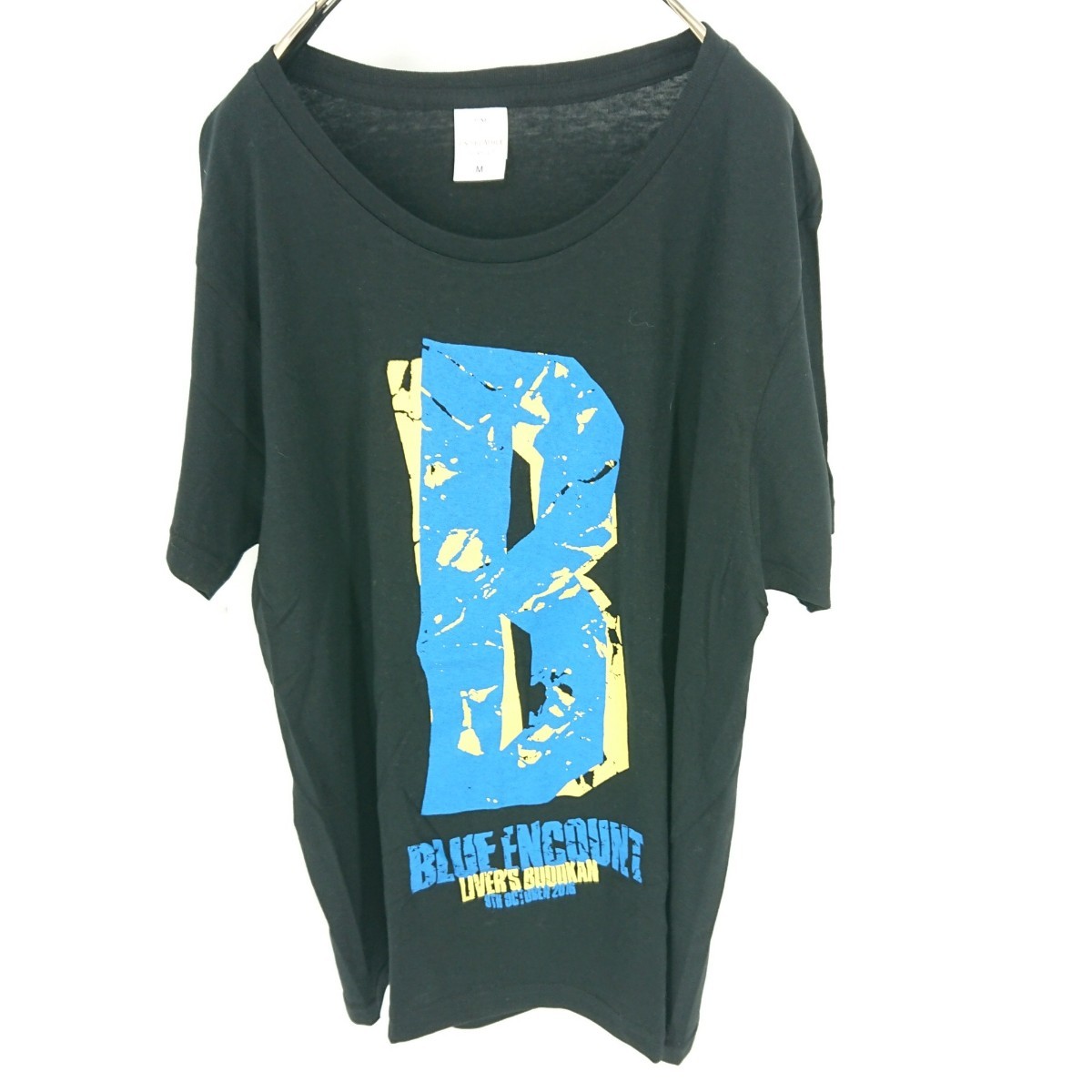 M BLUE ENCOUNT 武道館 2016 Tシャツ ブラック 薄手 Uネック バンドTシャツ リユース ultramto