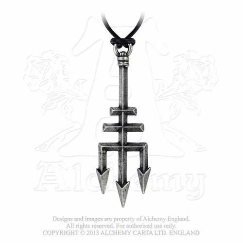 ALCHEMY GOTHIC: ブラック・トリニティ・トライデント・ペンダント_画像1