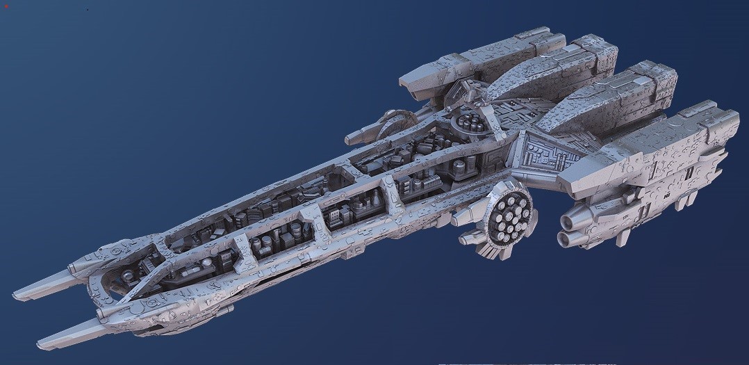 1/8000 SDF-2 メガロード-01 内部再現 3Dプリント 未組立 宇宙船 1/8000 SDF-2 メガロード-01 内部再現 3Dプリント 未組立 宇宙船