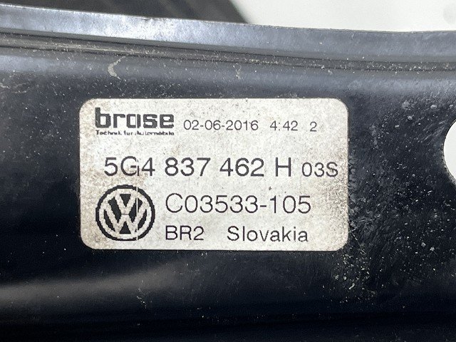 ★ VW ゴルフ オールトラック 5G 2017年 AUCJSF 右フロントドアレギュレーター (在庫No:A35749) (7468)の画像4