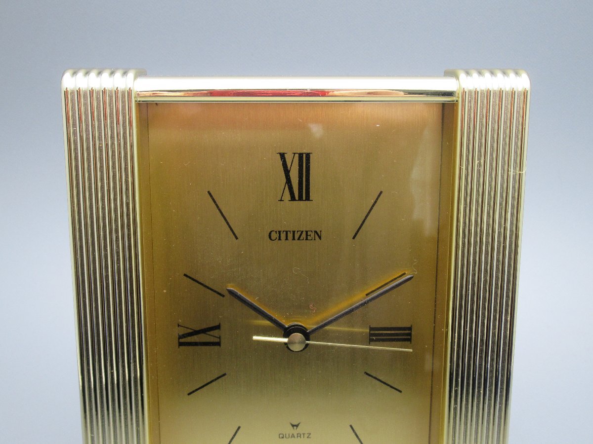 A183◆美品 CITIZEN シチズン アナログ クロック 置時計 機械式 手巻き 昭和レトロ アンティーク_画像3