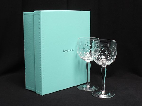 ティファニー ワイングラス 2点セット ペア フローレット Tiffany＆Co. [1102]_画像1