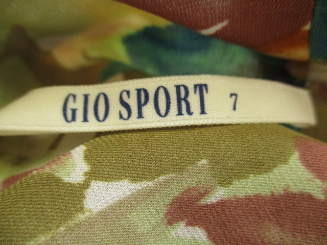 [ new old goods * tag attaching!]*GIO SPORT/ geo sport * culotte / size 7/ reverse side cloth equipped / green group * floral print / regular price 26,000 jpy / made in Japan 