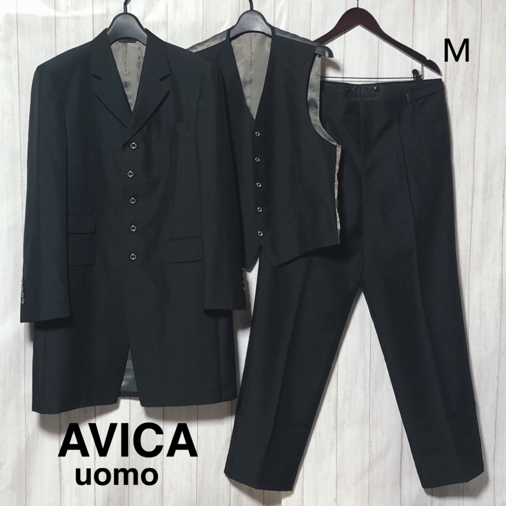 AVICA uomo タキシード スーツ M/ワタベウエディング 3P ジャケット＆ベスト＆パンツ セットアップ