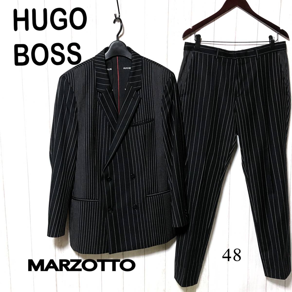 HUGO HUGO BOSS スーツ 48/ヒューゴ ヒューゴボス MARZOTTO ストライプ