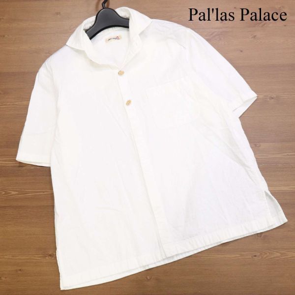 Pal'las Palace パラスパレス 春夏 半袖 コットン シャツ Sz.5　メンズ 白 日本製　D3T01098_5#A_画像1