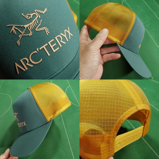 ^ Arc'teryx полиэстер 100% сетчатая кепка LOGO TRUCKER HAT sheave Roo / солнечный orange зажим задний свободный почти не использовался!!!^