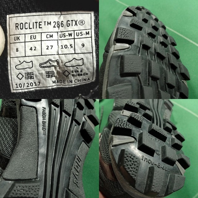 ▲INOV8イノヴェイト 軽量 防水 GORE-TEX ミッドカット トレックシューズ ROCLITE 286 GTX CD UNI V2 ブラック 26.0cm ほぼ未使用!!!▲ 8