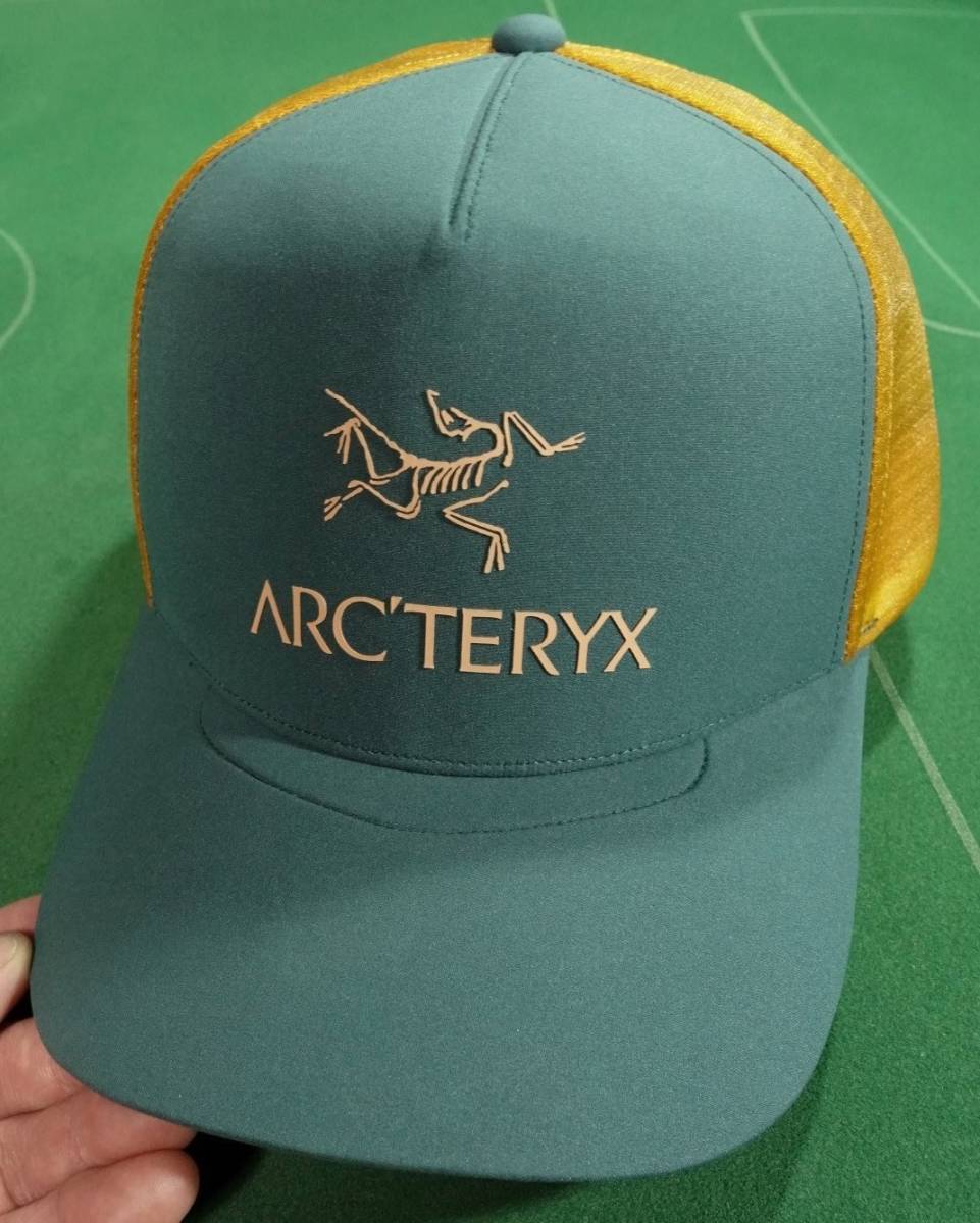 ^ Arc'teryx полиэстер 100% сетчатая кепка LOGO TRUCKER HAT sheave Roo / солнечный orange зажим задний свободный почти не использовался!!!^