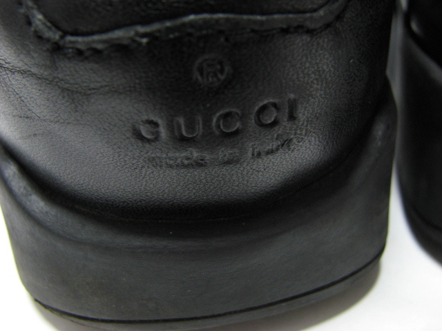 GUCCI グッチ メンズ GG レザー スニーカー シューズ 革 靴 黒 ブラック 40サイズ_画像4
