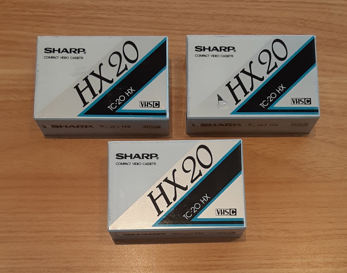 SHARP コンパクトビデオカセット HX20 TC-20 HX シャープ COMPACT VIDEO CASSETTE カセットテープ VHS C 3本 まとめ売りの画像1