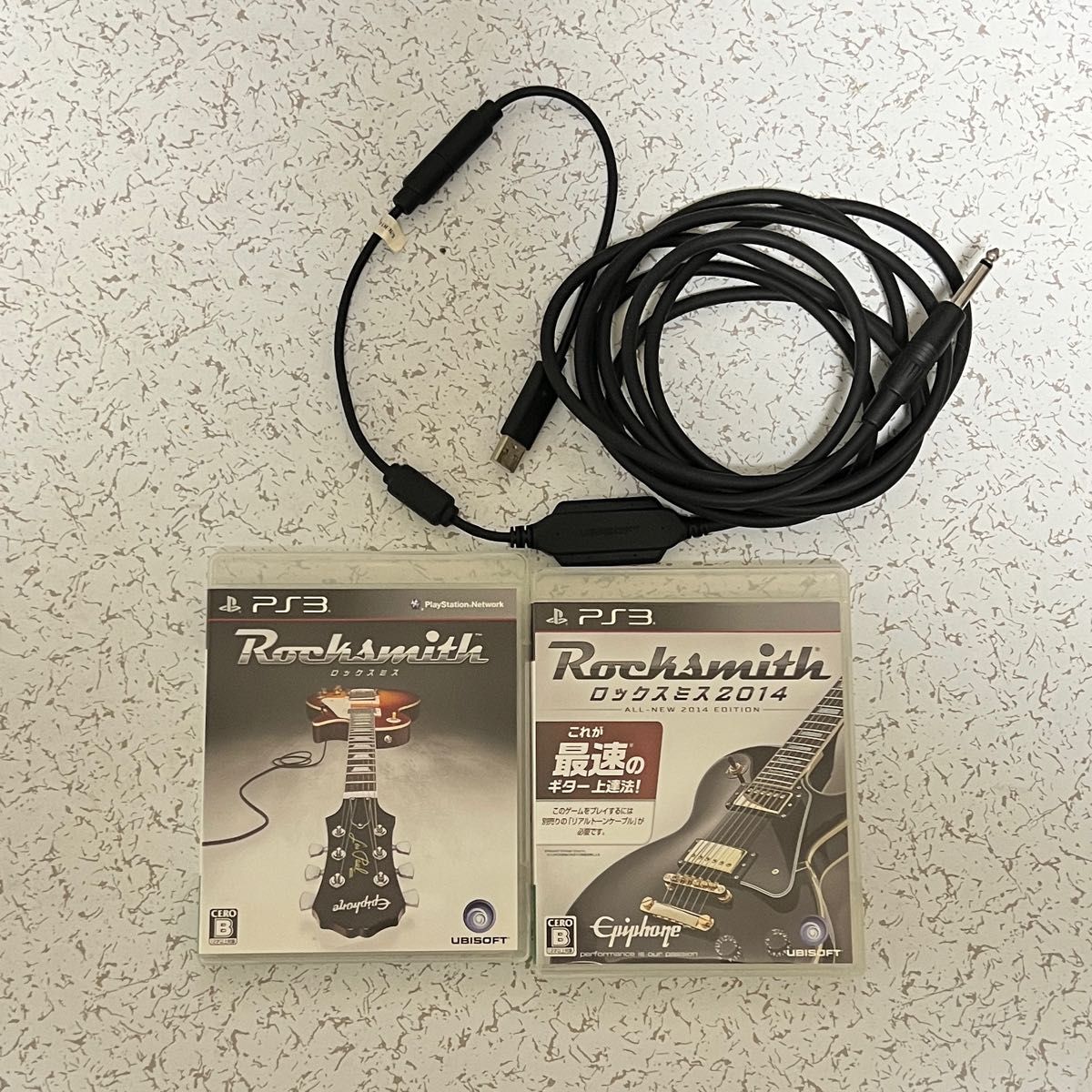 PS3 ロックスミス Rocksmith 2014 ソフト2本 リアルトーンケーブル付き