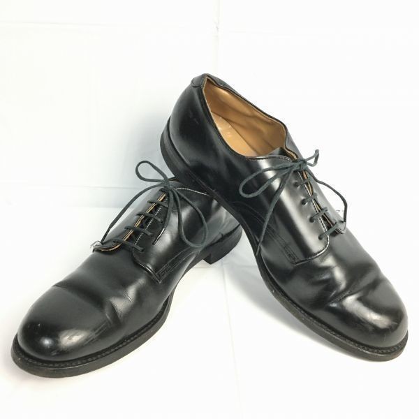 ビンテージ　76年製　US NAVYサービスシューズ　D.J.LEAVENWORTH　黒　サイズ10　27.5-28　Vintage Shoes　70s　管NO.メZD-75