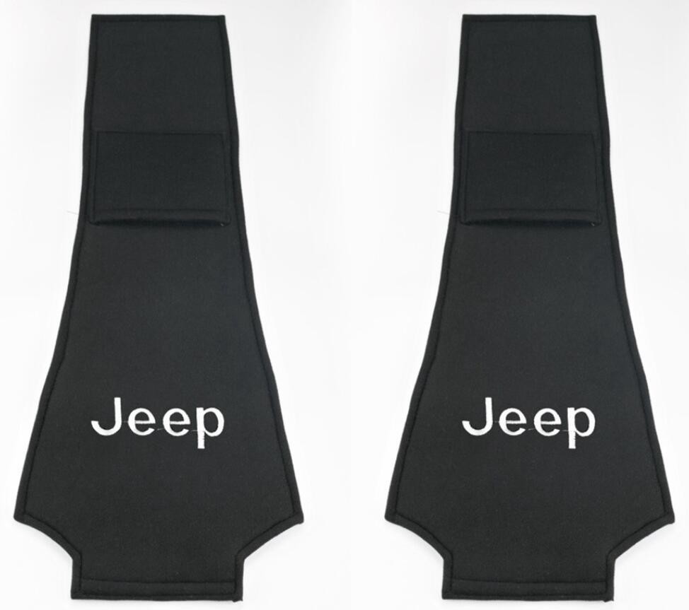 新品 ジープ JEEP 車のヘッドレストカバー 専用車ロゴ シートヘッド枕カバー プロテクター ネックピローカバー アクセサリー 2点セット_画像2