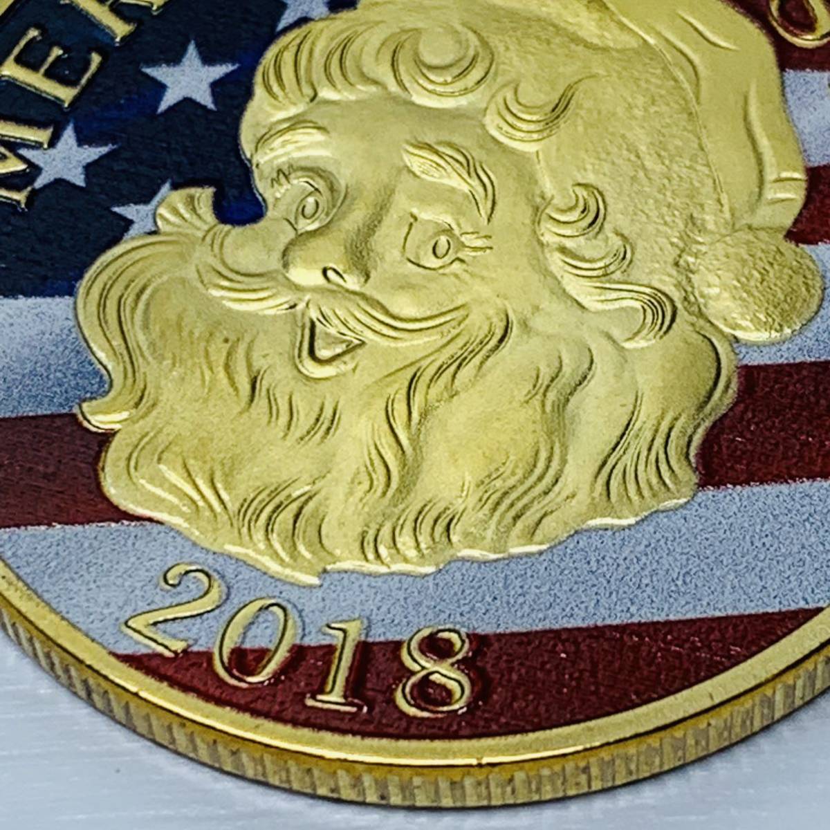 GU30-2欧米記念メダル クリスマス サンタクロース 雪だるま プレゼント 幸運コイン 外国硬貨 海外古銭 コレクションコイン 貨幣 重さ約29g_画像3