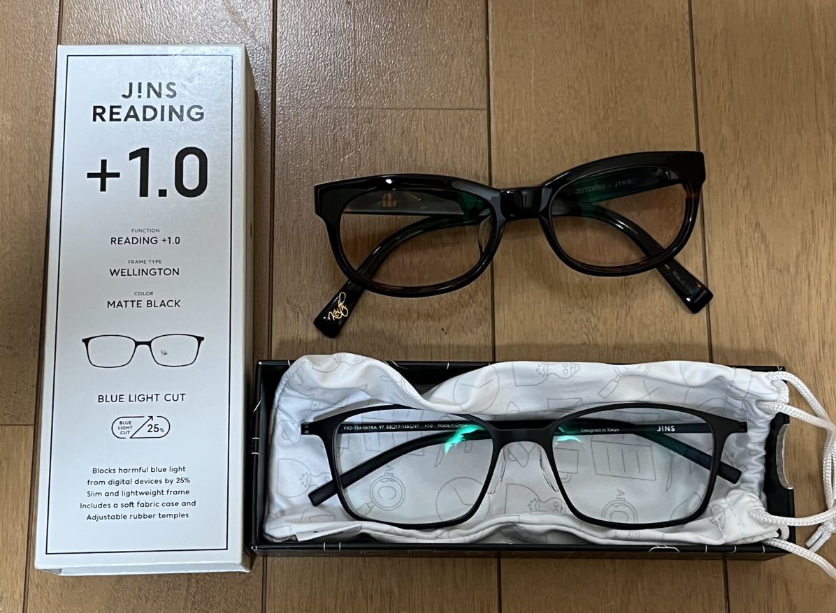 良品☆箱付き JINS ジンズ READING GLASSES +1.00メガネフレーム