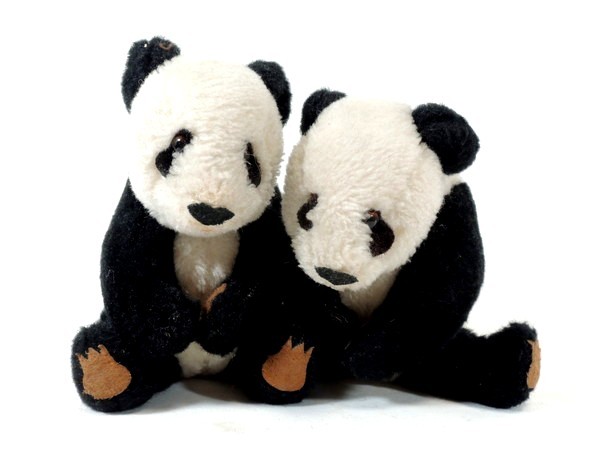  that time thing / Panda / soft toy / set / together / Showa Retro / animal / ornament / objet d'art / interior 