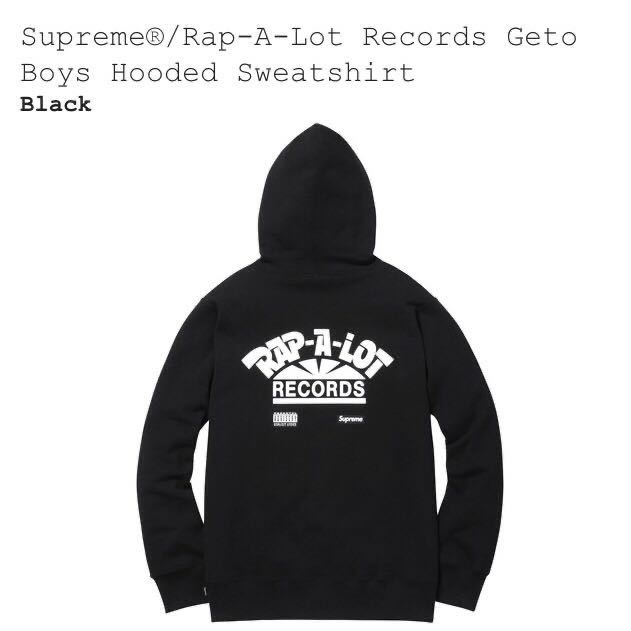 Supreme Rap-A-Lot Records Geto Boys Hooded Swetshirt Black Medium シュプリーム パーカー フーディー 新品未使用 Msize_画像2