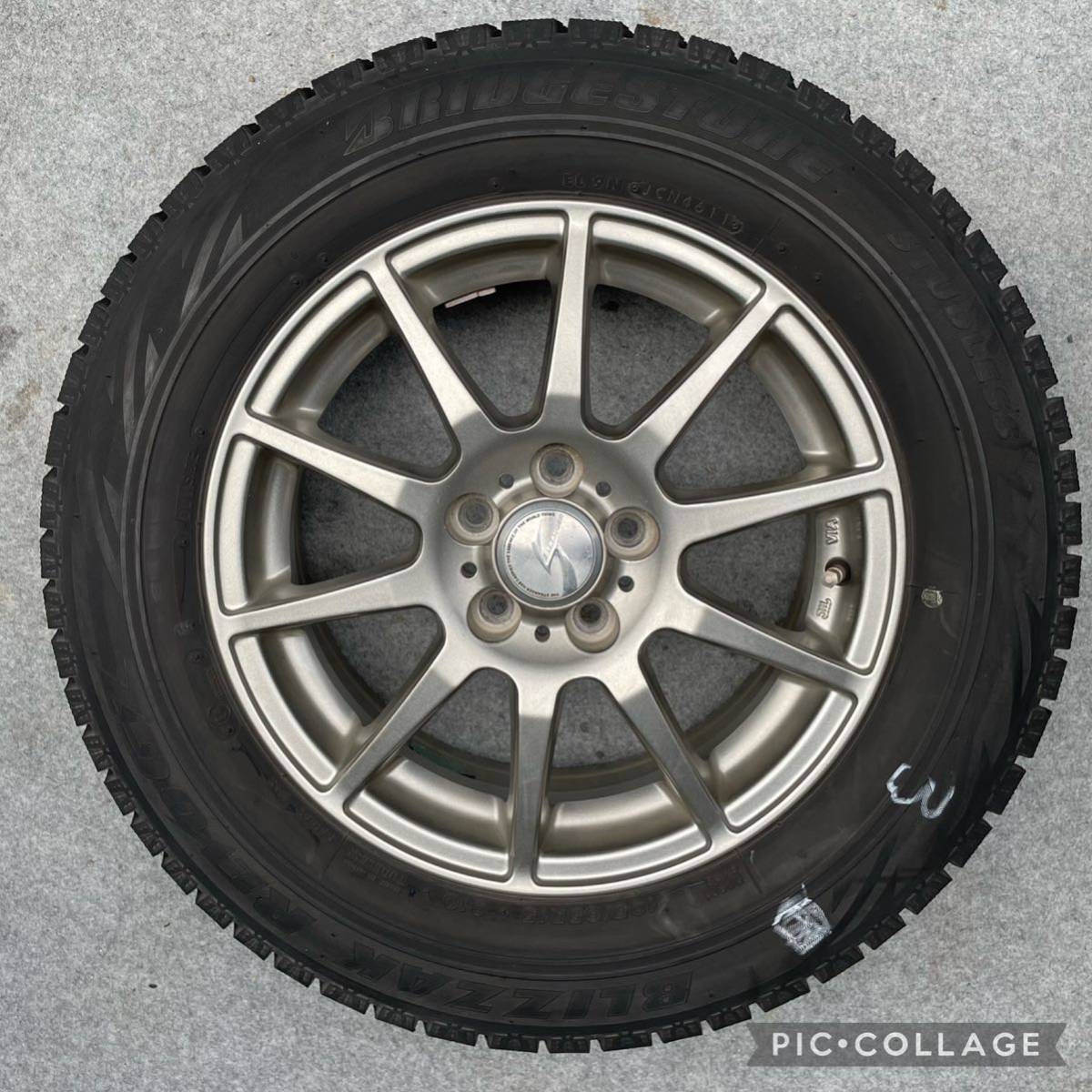 商品番号-502スタッドレスタイヤBridgestone 15インチ 社外ホイール4本セット。195/65R15 _画像8