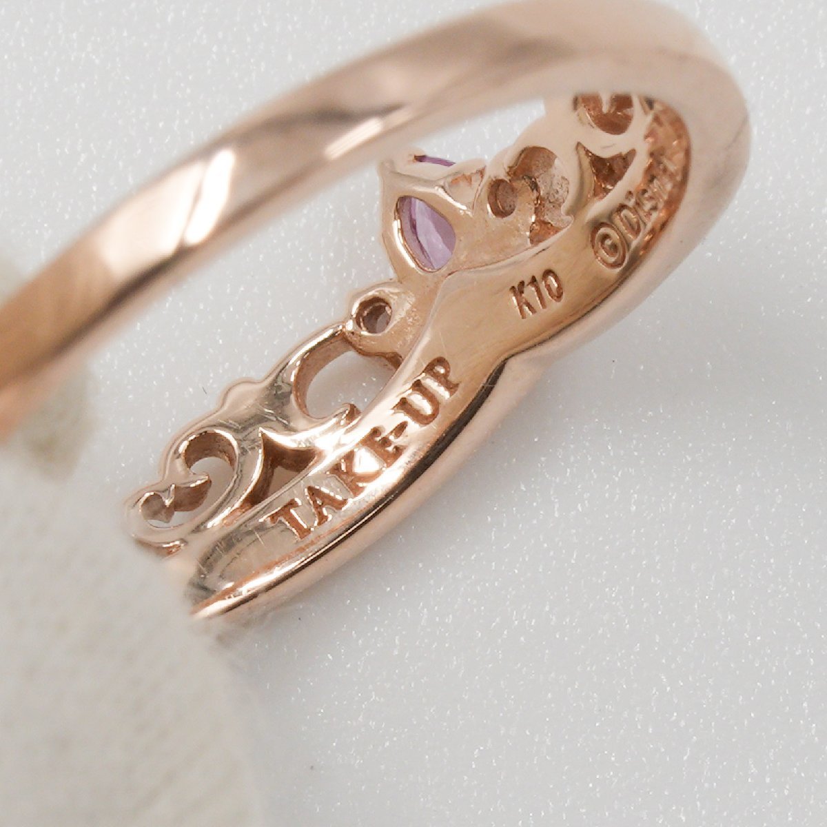  Take up TAKE-UP ring Disney .. pink gold K10PG #10 lady's used good goods [ quality iko-]