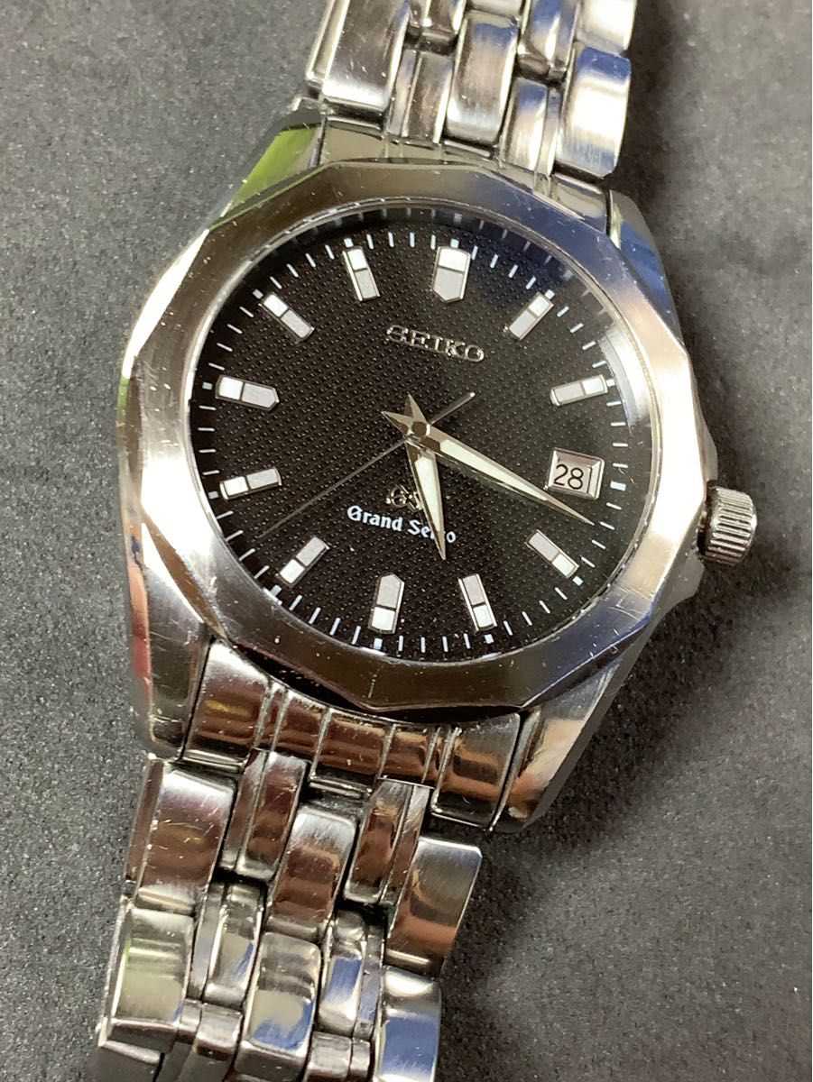 GRAND SEIKO】 グランドセイコー 8J56-8000 クオーツ 黒文字盤 メンズ