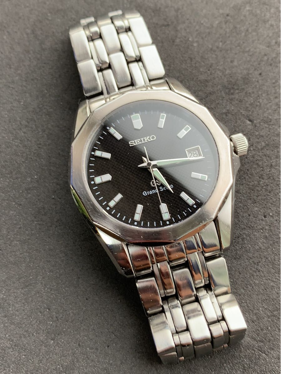 GRAND SEIKO】 グランドセイコー 8J56-8000 クオーツ 黒文字盤 メンズ