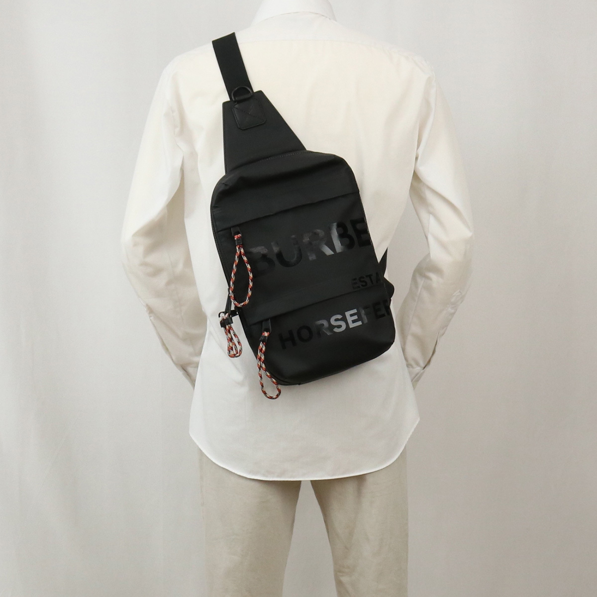 良品バーバリーBURBERRY ホースフェリー ボディバッグ コーティング