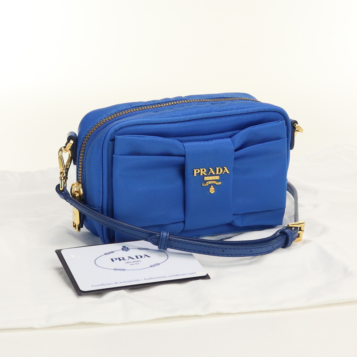 正規品直輸入】 中古良品プラダPRADA リボン 斜め掛けショルダー