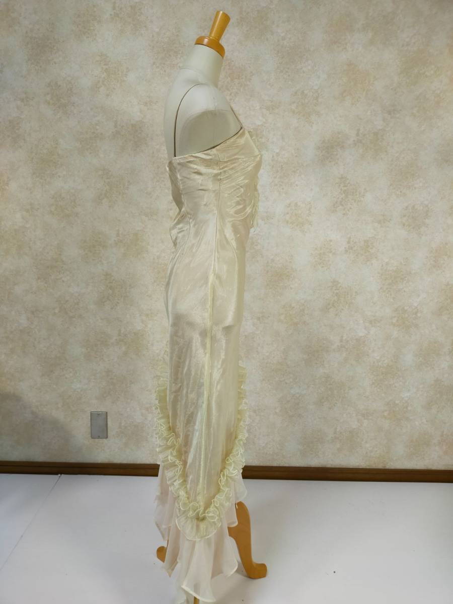 Pm.Pm.Pm dress white size 7AR S long height asimeto Lee inner cup attaching white corsage thin camisole presentation 3792