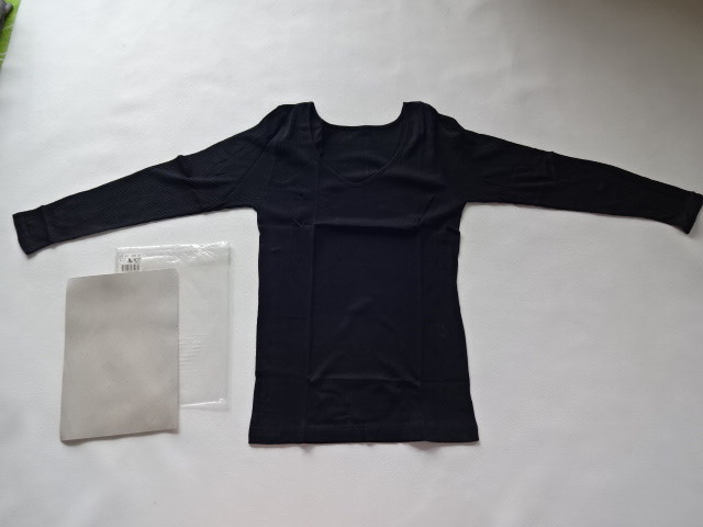 F / Cecilene セシール 8分袖 Tシャツ ブラック Lサイズ / 未使用自宅保管品 2_画像3