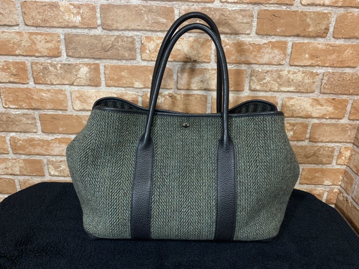 希少品】HERMES エルメス ガーデン パーティーPM ハンドバッグ ウール