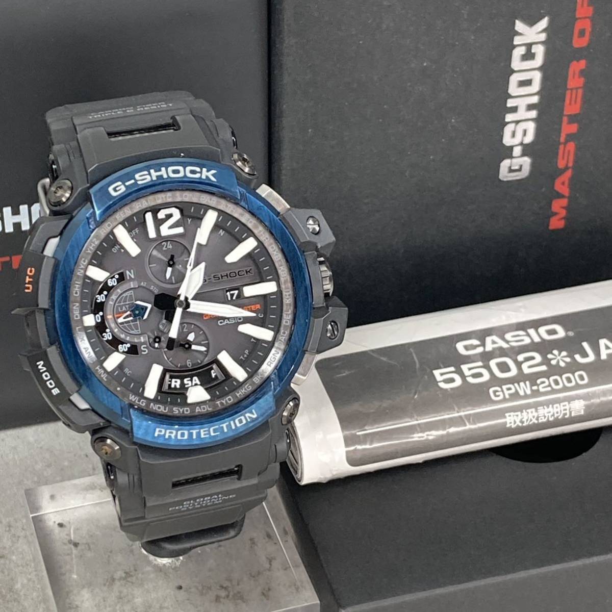 極美品 箱説付G-SHOCK GPW-2000-1A2JF グラビティマスター タフ