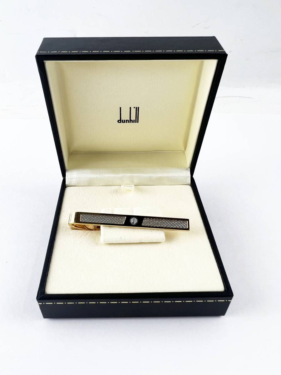 未使用　極美品　ダンヒル　dunhill 　ネクタイピン　ゴールド×シルバー　コンビ　紳士　メンズ　スーツに　刻印有　ロゴ　ギャラ付