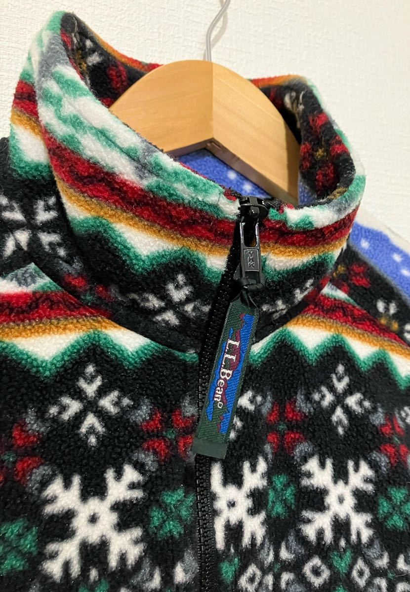 レアデザイン】USA製 90's L.L.Bean エルエルビーン 総柄プルオーバー