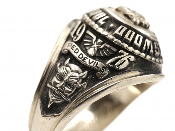 1979 year JOSTENS Vintage 10K white gold college ring demon De Ville 10 pure gold ring 