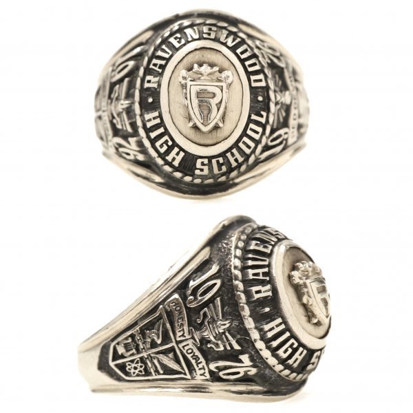 1979 year JOSTENS Vintage 10K white gold college ring demon De Ville 10 pure gold ring 