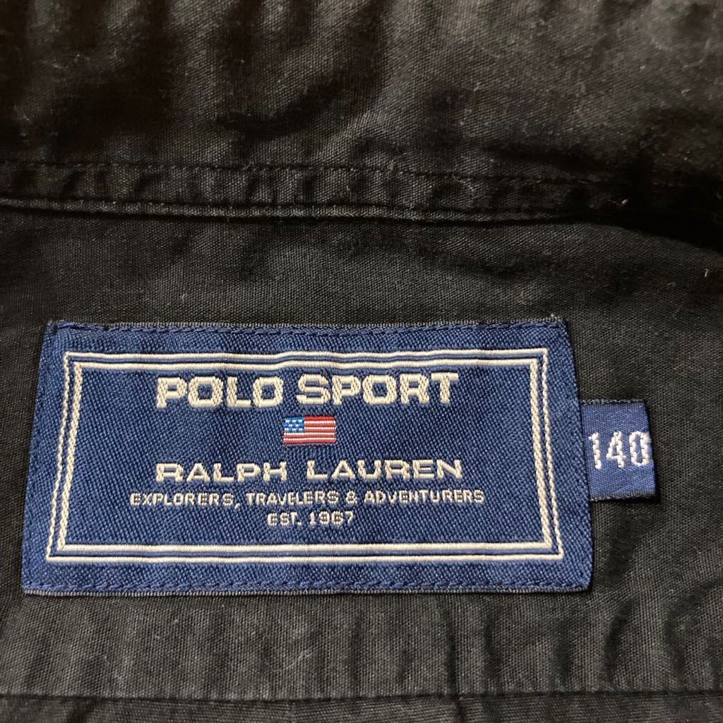 POLO SPORT ポロスポーツ RALPH LAUREN ラルフローレン 長袖シャツ スナップボタン ブラック キッズ140 玉mc1697_画像6