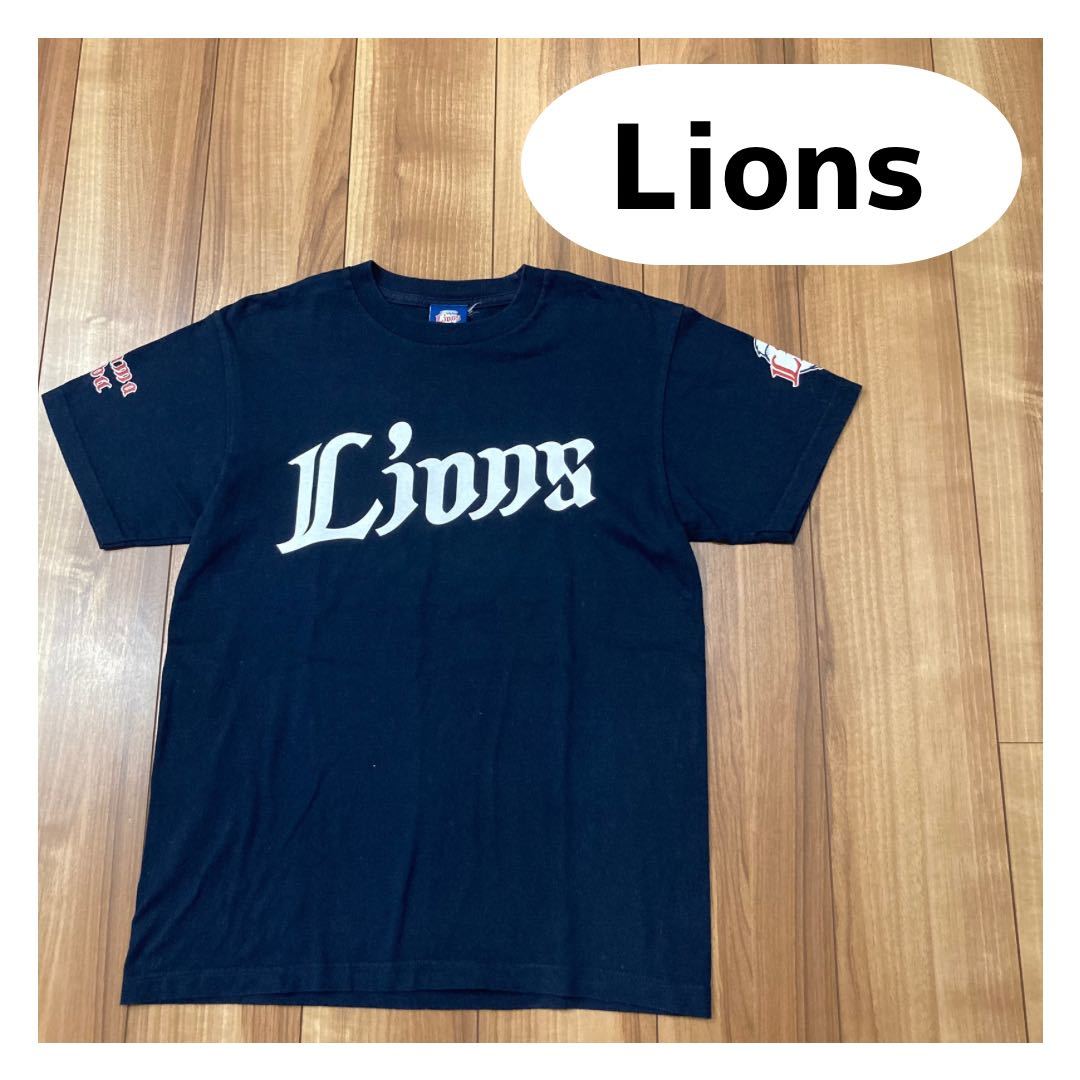 Lions ライオンズ Tシャツ 半袖 野球 ベースボール 山田 YAMADA 西武 ネイビー サイズM 玉mc1705_画像1