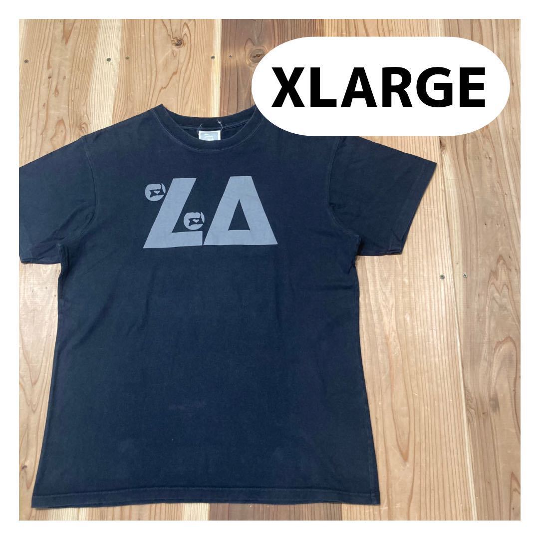 XLARGE エクストララージ 半袖 Tシャツ LA ビッグロゴ ブラック ストリート サイズL 玉mc1715_画像1