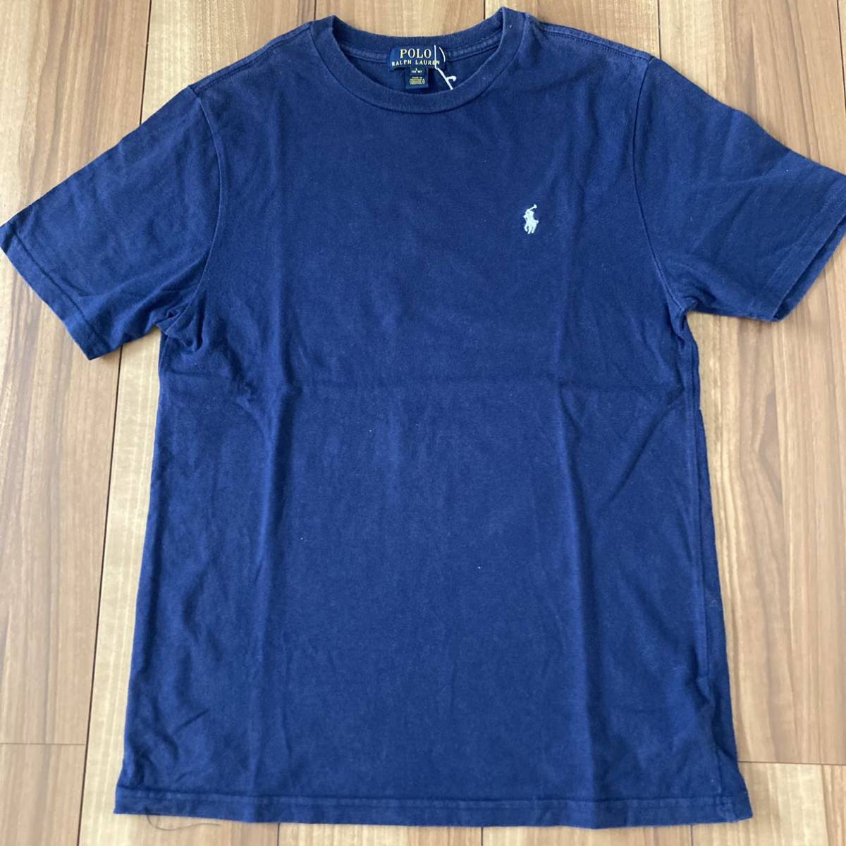 POLO RALPH LAUREN ポロ ラルフローレン 半袖 Tシャツ 刺繍 ポニーロゴ USA企画 ネイビー ユースL （M相当） 玉mc1679_画像2