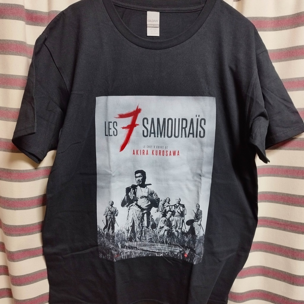 映画『七人の侍 / SEVEN SAMURAI』海外版Tシャツ 【黒 XLサイズ】送料無料/新品 ◆ 黒澤明 三船敏郎