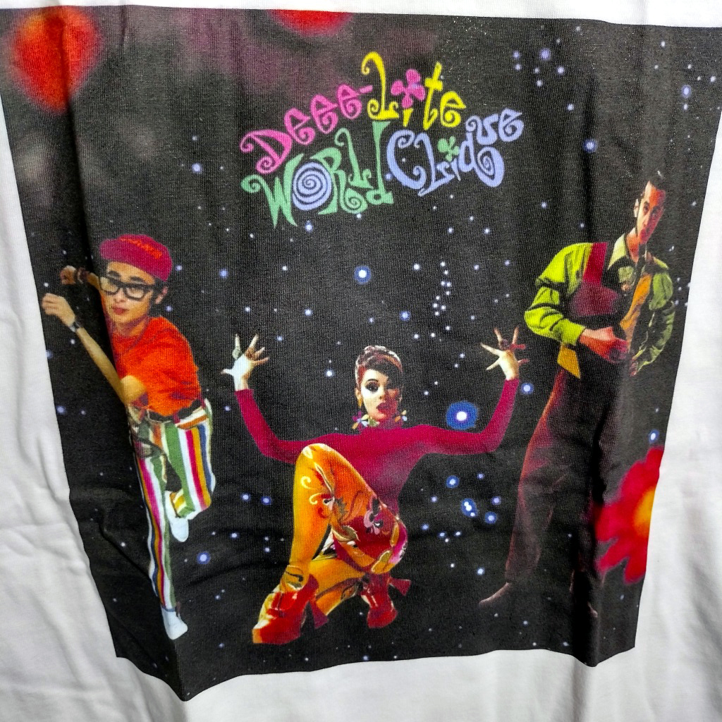 ディーライト（Deee-Lite）BIGプリントTシャツ【 Lサイズ】名盤『ワールドクリーク World Clique』送料無料/新品 テイトウワ バンド_画像2