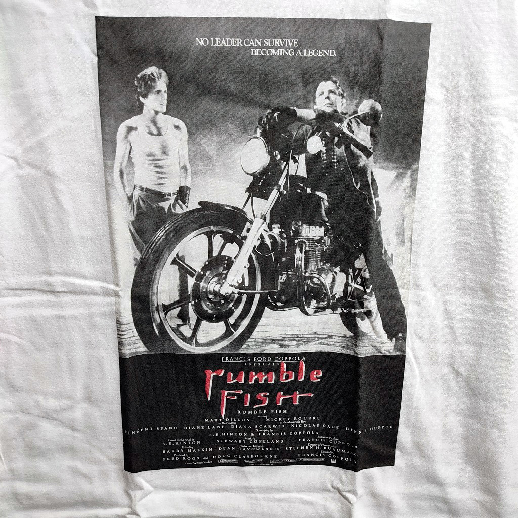 映画『ランブルフィッシュ』（Rumble Fish）BIGプリントTシャツ 【Lサイズ】新品/送料無料◇マットディロン ミッキーローク コッポラ