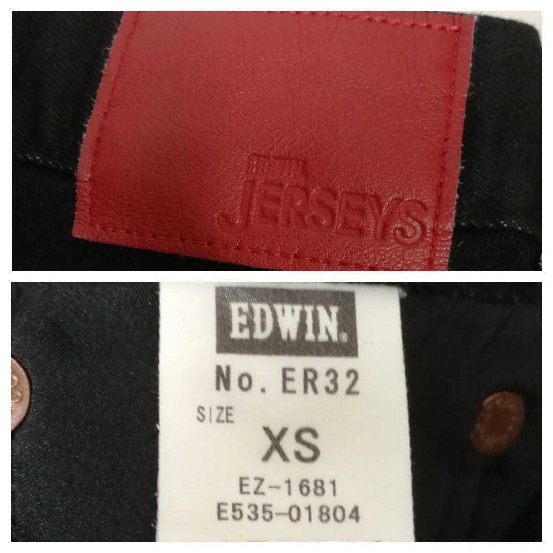 EDWIN エドウィン ER32 ジャージーズ★ ストレッチ ブラック デニム パンツ ジーンズ Sz.XS　メンズ 黒 日本製_画像10