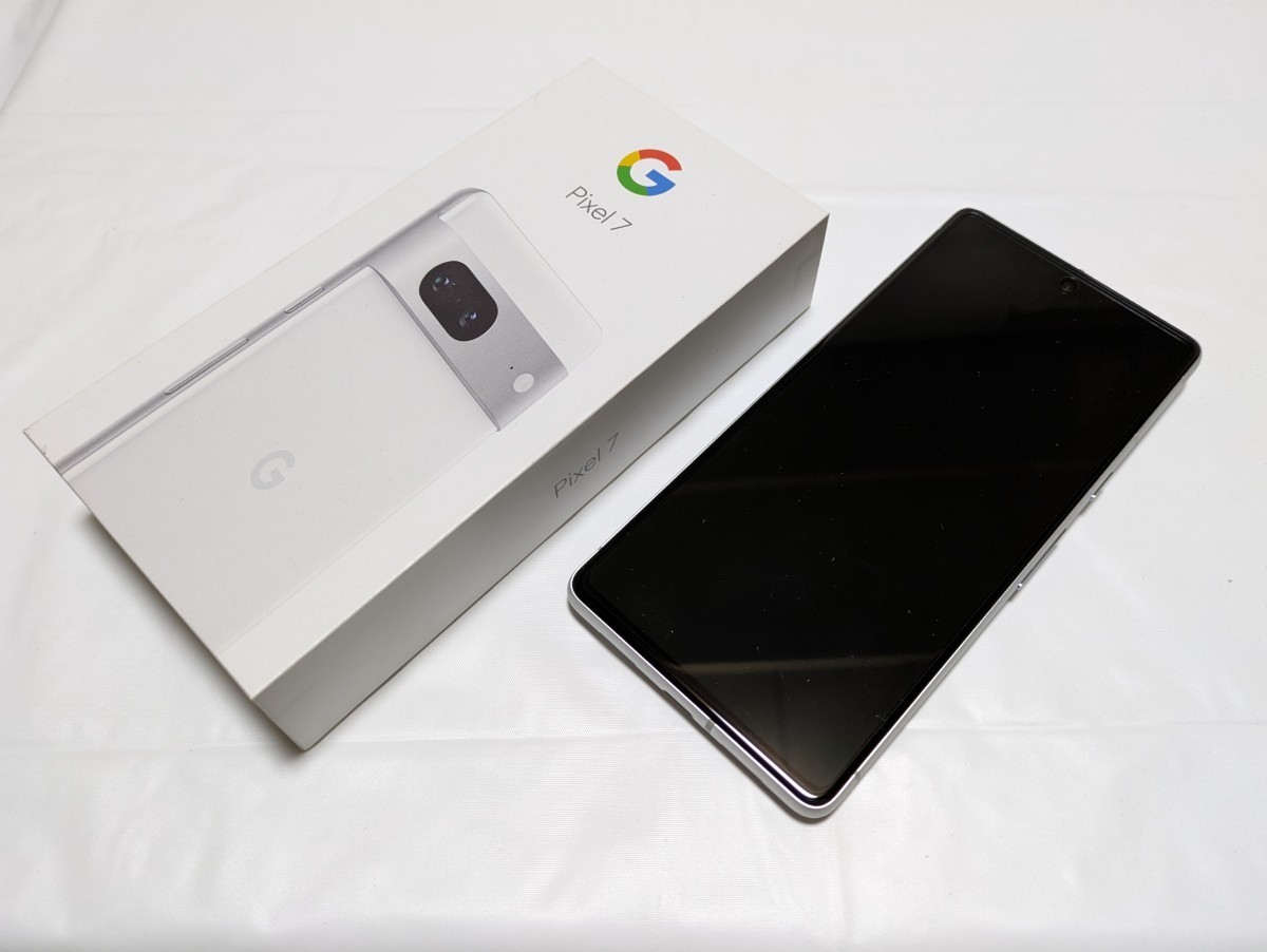 Google pixel 7 snow Googleストア版 SIMフリー 保護フィルム貼り付け