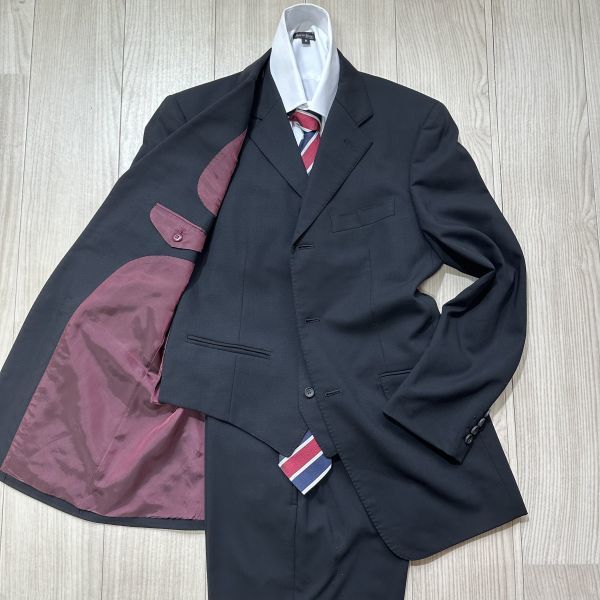 大人の風格】 JUNMEN ジュンメン Mサイズ 3ピース ビジネス スーツ 黒