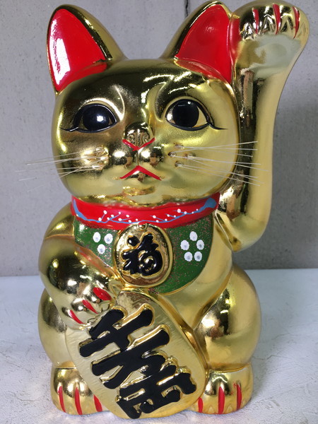 招き猫 貯金箱 商売繁盛 縁起物 開運 招福 ゴールド 金色 千万両 置物 コレクション B519