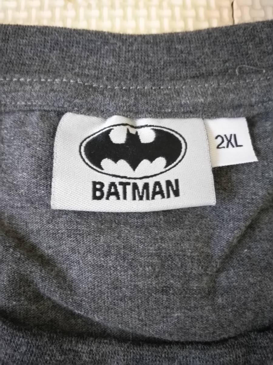 バットマン Tシャツ　2XLですが実寸はLサイズくらい　グレー ( DC comics アメコミ スカル ドクロ 髑髏 batman DCコミックス ガイコツ_画像4