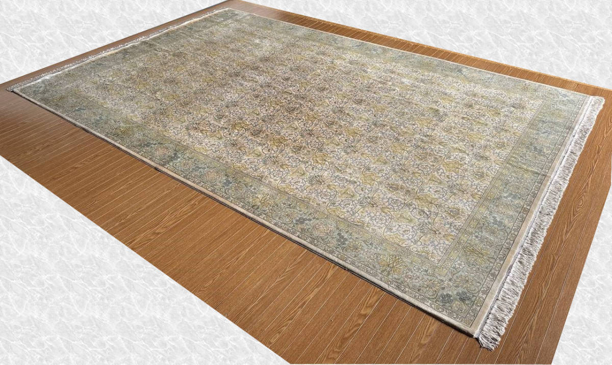 新着商品 【305×203】シルク◇中国産絨毯・カーペット□2801-300